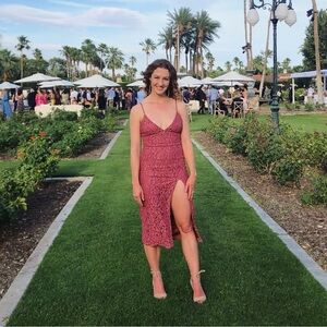 Lovers + Friends pink lace dress - size xsmall